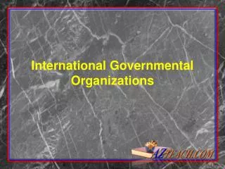 International Governmental Organizations