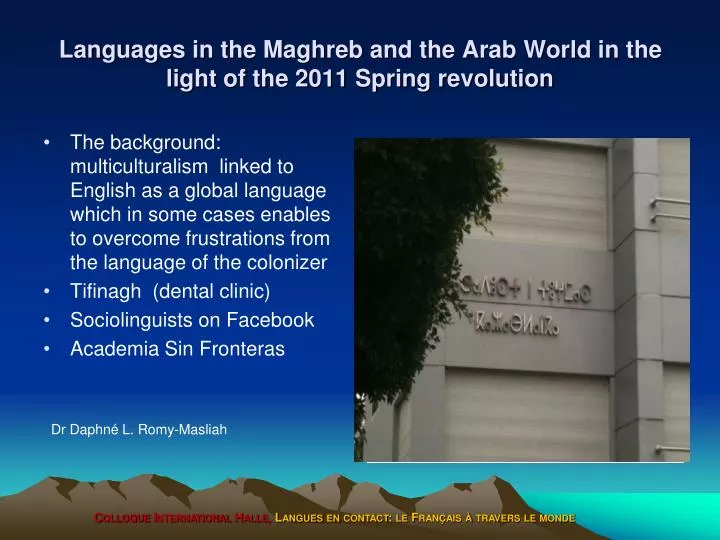 languages in the maghreb and the arab world in the light of the 2011 spring revolution