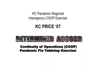Continuity of Operations (COOP) Pandemic Flu Tabletop Exercise