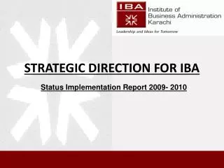 STRATEGIC DIRECTION FOR IBA