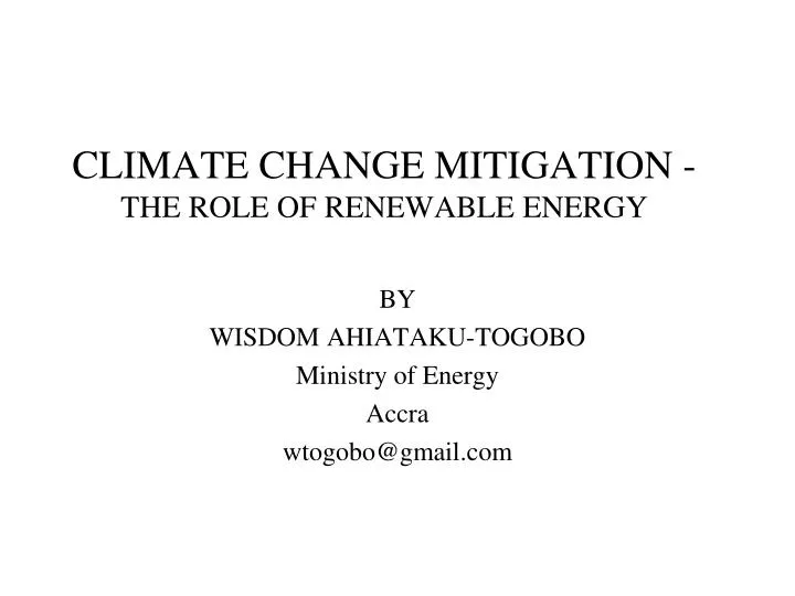 climate change mitigation the role of renewable energy