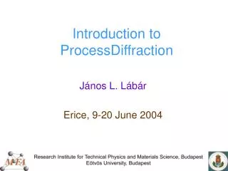 Introduction to ProcessDiffraction