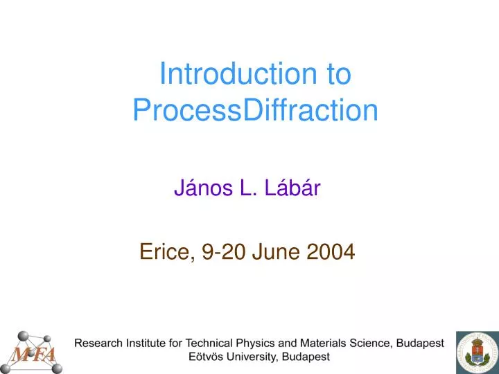 introduction to processdiffraction