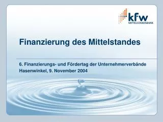 finanzierung des mittelstandes