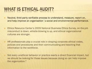 What is Ethical Audit?