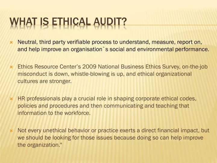 what is ethical audit