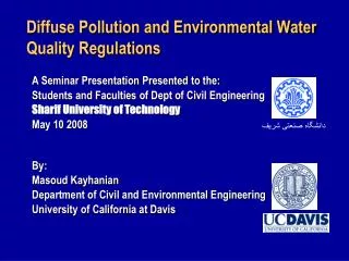 Diffuse Pollution and Environmental Water Quality Regulations