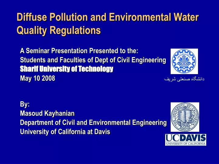 diffuse pollution and environmental water quality regulations