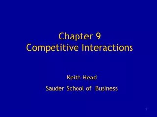Chapter 9 Competitive Interactions