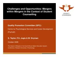 Challenges and Opportunities: Mergers within Mergers in the Context of Student Counselling