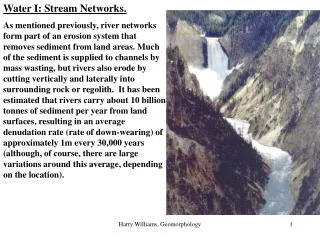 Water I: Stream Networks.