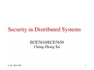 Security in Distributed Systems