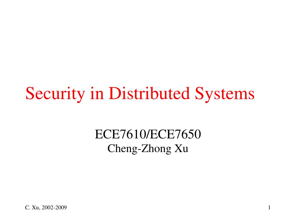 PPT - Security in Distributed Systems PowerPoint Presentation, free ...