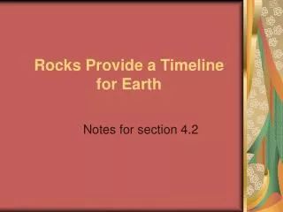 Rocks Provide a Timeline for Earth