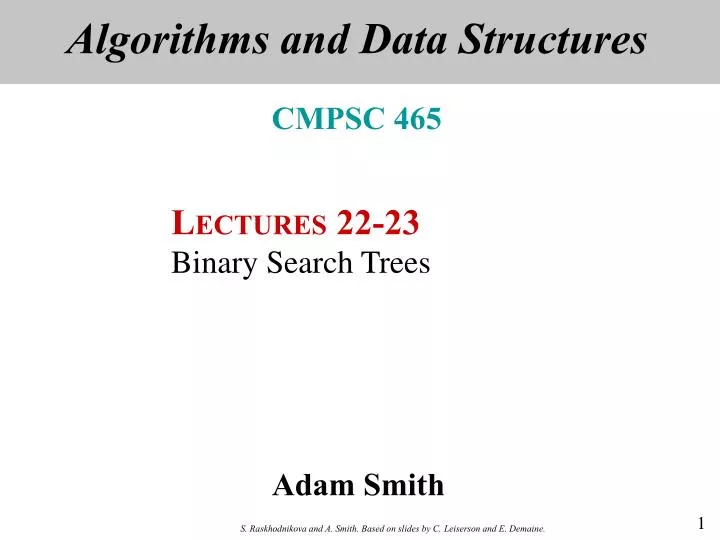 algorithms and data structures cmpsc 465