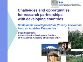 Birgit Habermann, Commission for Development Studies at the Austrian Academy of Sciences (KEF)