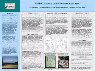 Seismic Hazards in the Klamath Falls Area