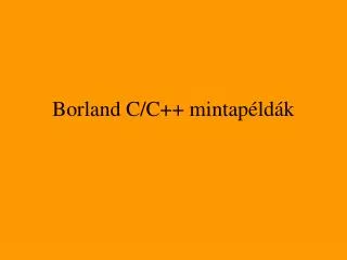 borland c c mintap ld k