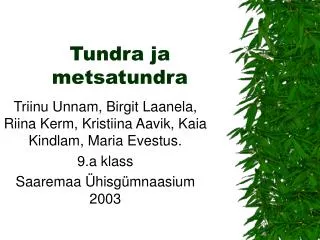 tundra ja metsatundra