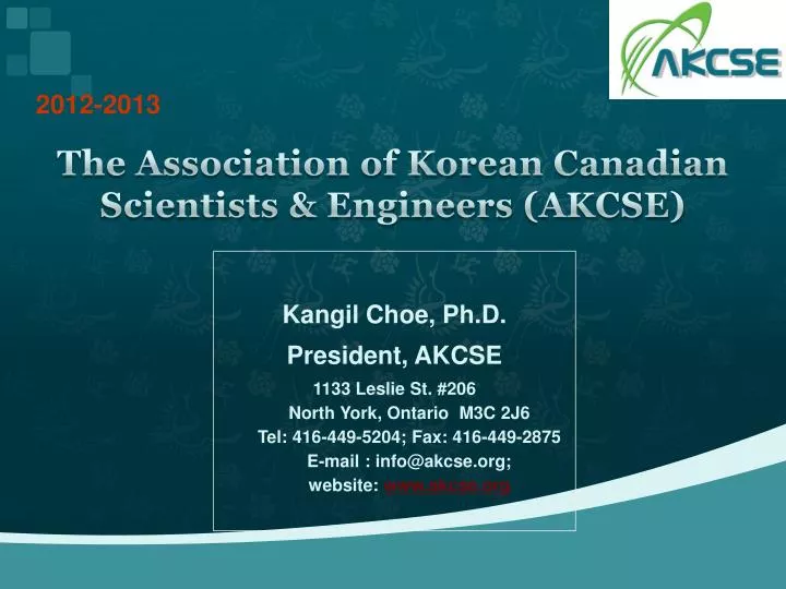 the association of korean canadian scientists engineers akcse