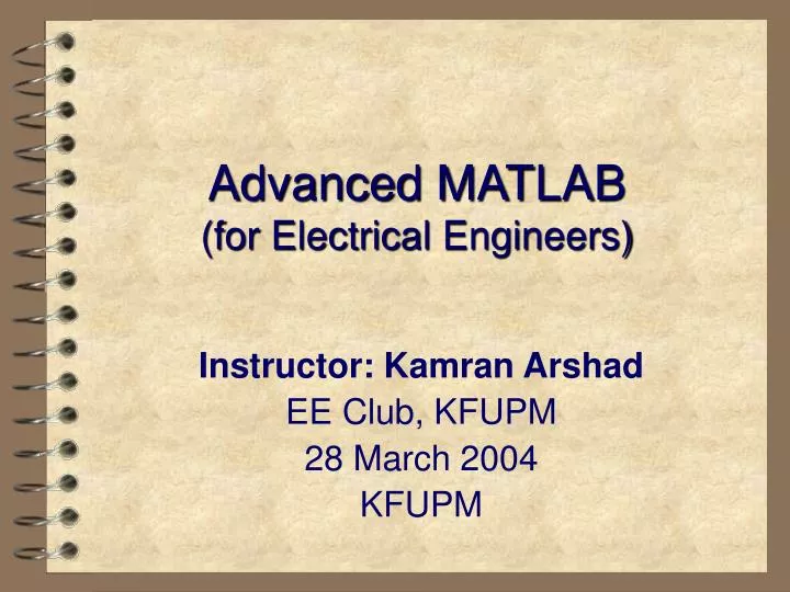 advanced matlab for electrical engineers