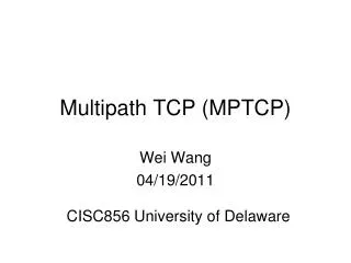 Multipath TCP (MPTCP)