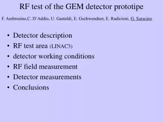 RF test of the GEM detector prototipe