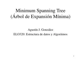 minimum spanning tree rbol de expansi n m nima