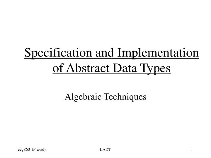 specification and implementation of abstract data types