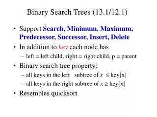 Binary Search Trees (13.1/12.1)