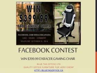 Facebook Contest Win DXRacer Professional Gaming Chair