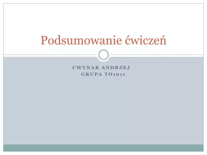 podsumowanie wicze