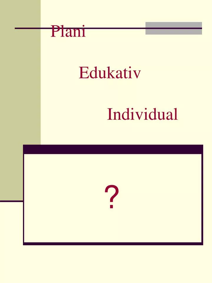 plani edukativ individual