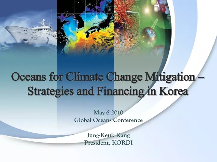 oceans for climate change mitigation strategies and financing in korea