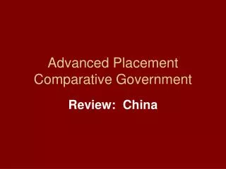 Advanced Placement Comparative Government
