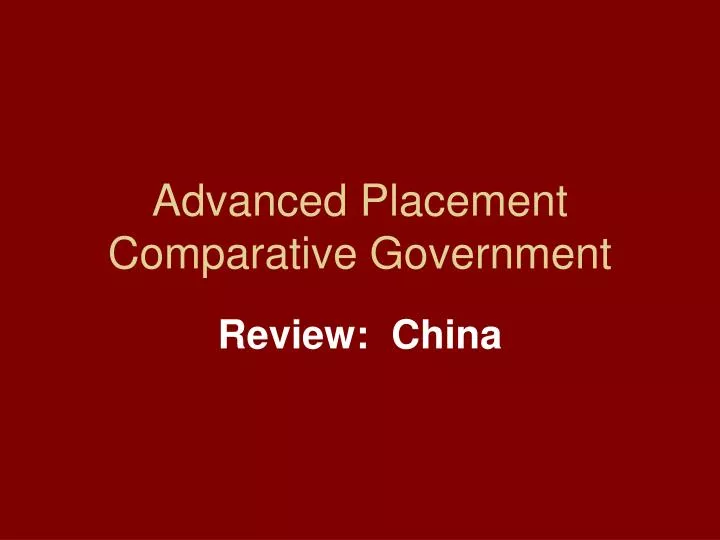 advanced placement comparative government