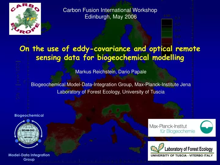 on the use of eddy covariance and optical remote sensing data for biogeochemical modelling