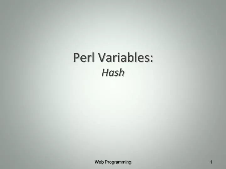 perl variables hash