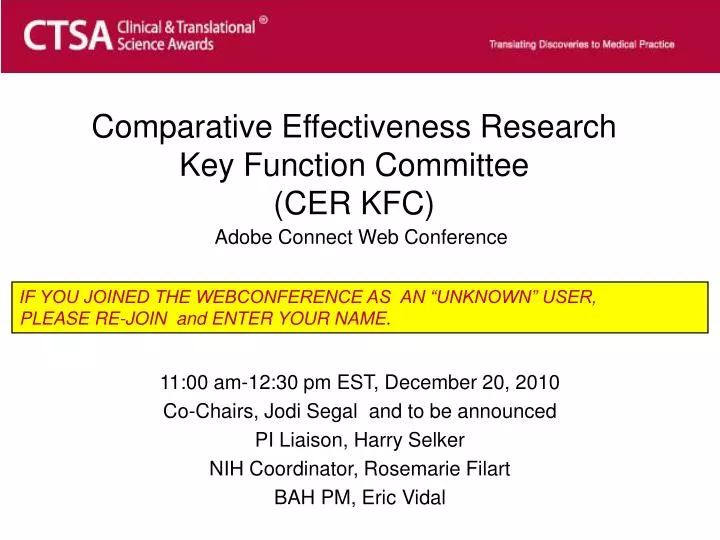 comparative effectiveness research key function committee cer kfc adobe connect web conference