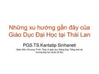 nh ng xu h ng g n y c a gi o d c i h c t i th i lan