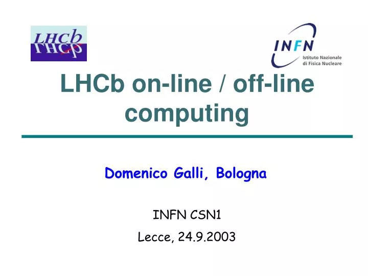 lhcb on line off line computing