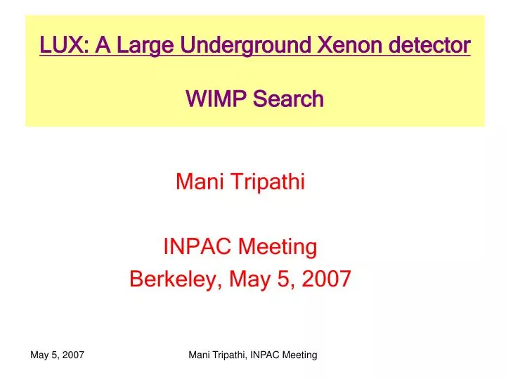lux a large underground xenon detector wimp search