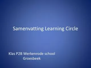 samenvatting learning circle