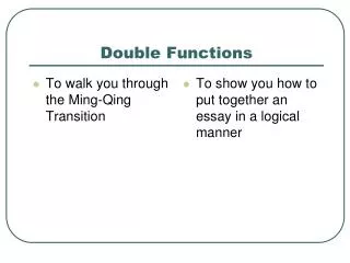 Double Functions