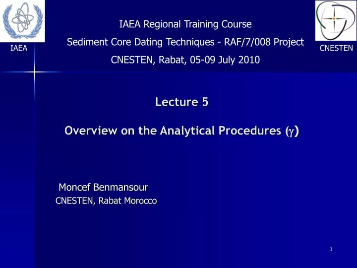 lecture 5 overview on the analytical procedures g