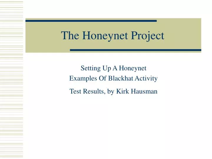 the honeynet project