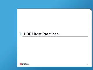 UDDI Best Practices