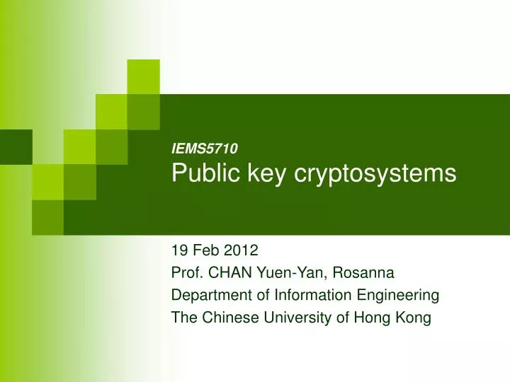 ie ms5710 pu blic key cryptosystems