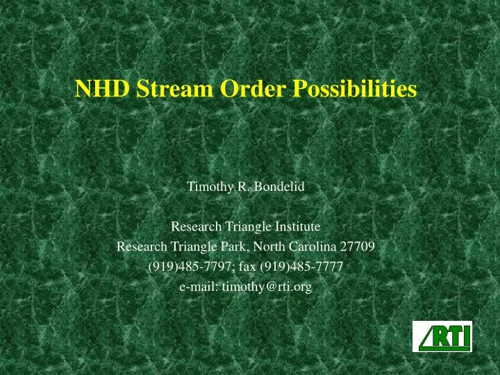 nhd stream order possibilities