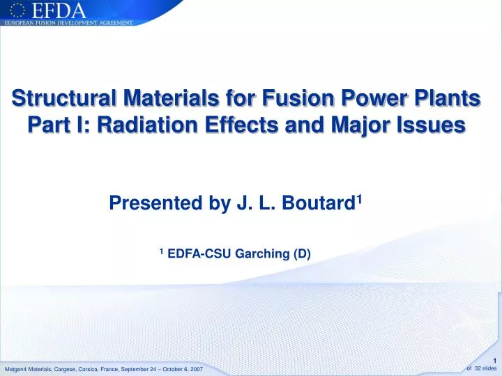 structural materials for fusion power plants part i radiation effects and major issues